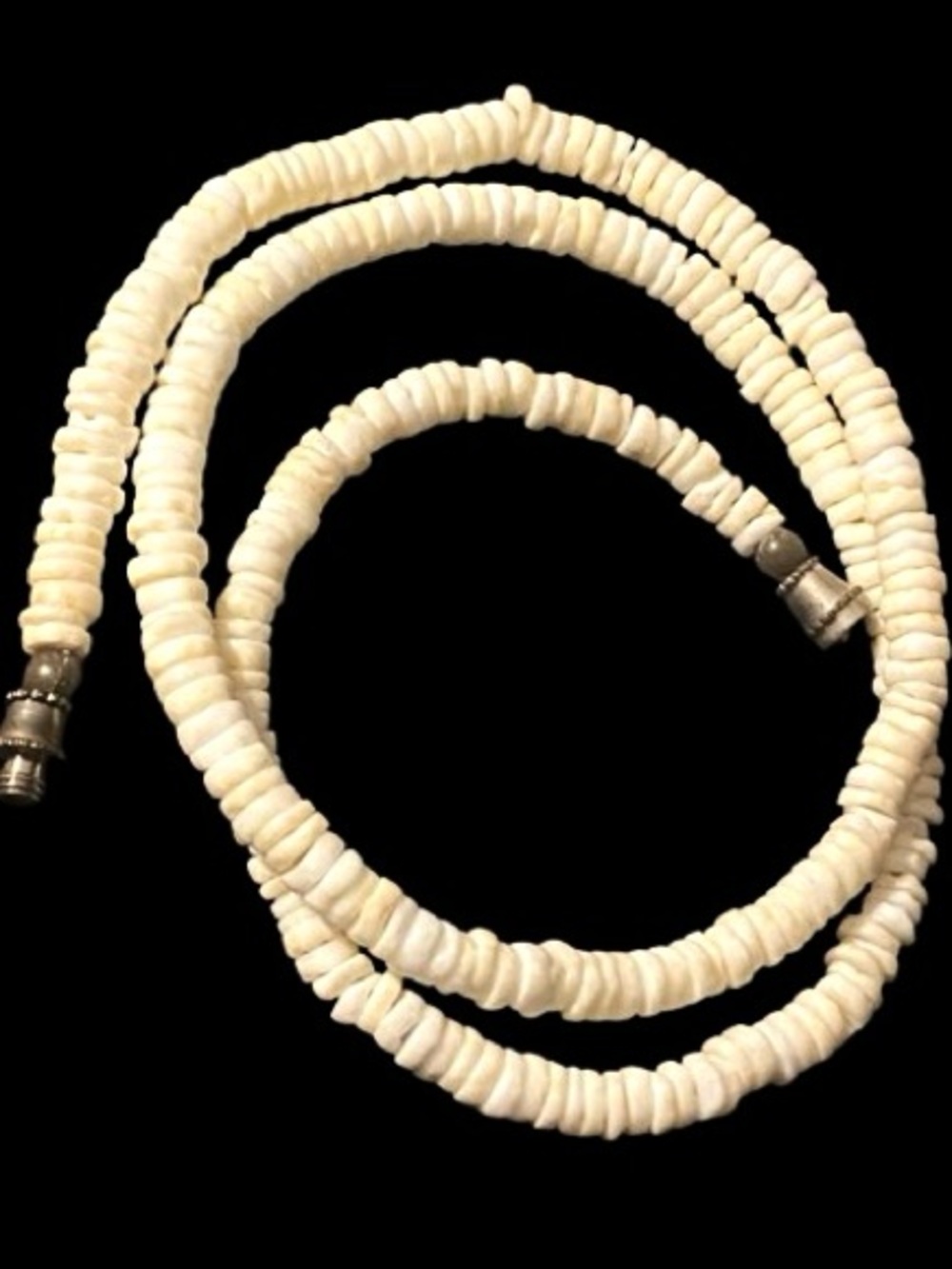 Vintage Hawaiian Surfer Puka Heishi Shell Necklace Chocker Beachwear 17.5”